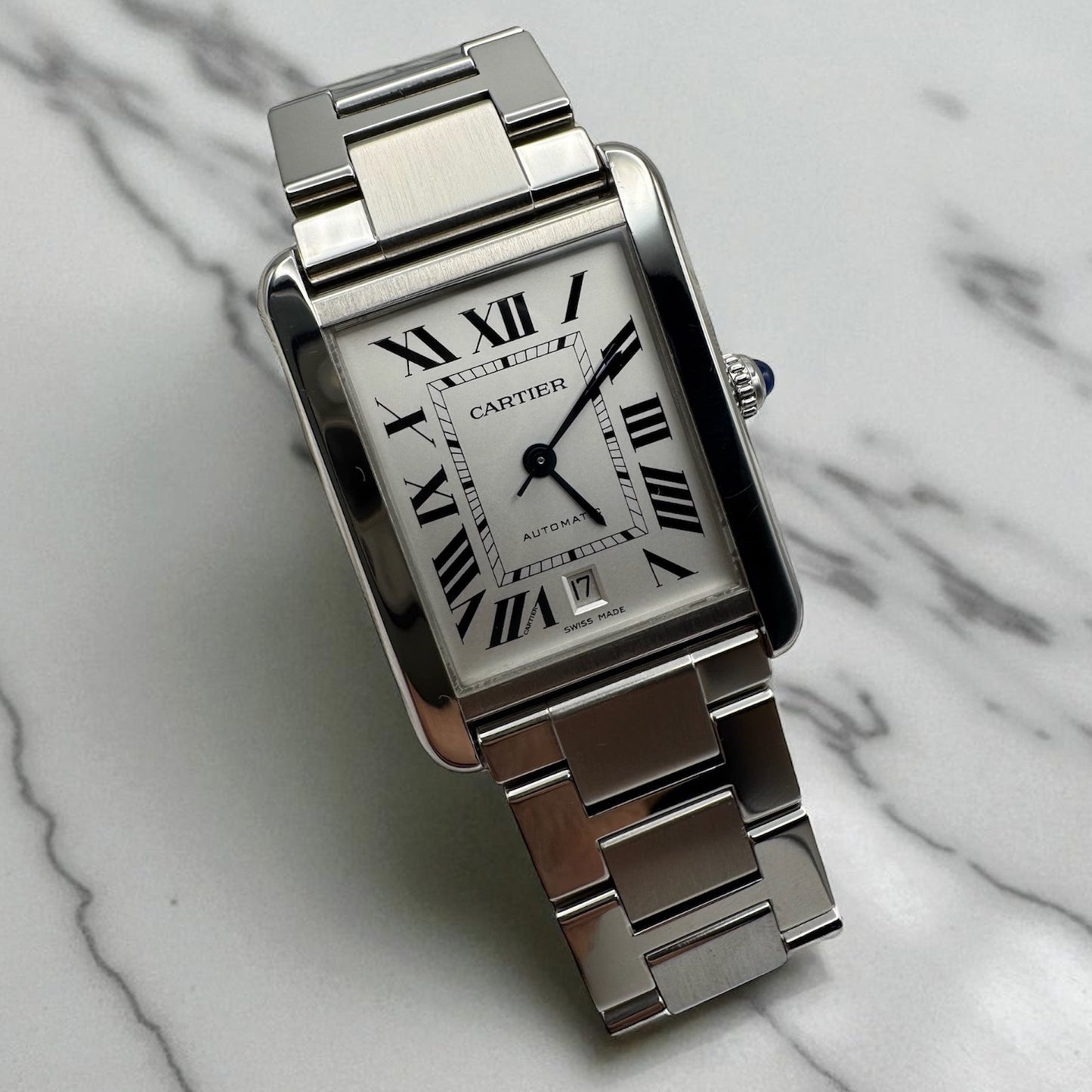Cartier Tank Solo XL Automatic Full Steel Silver Dial (Mint/Serviced)