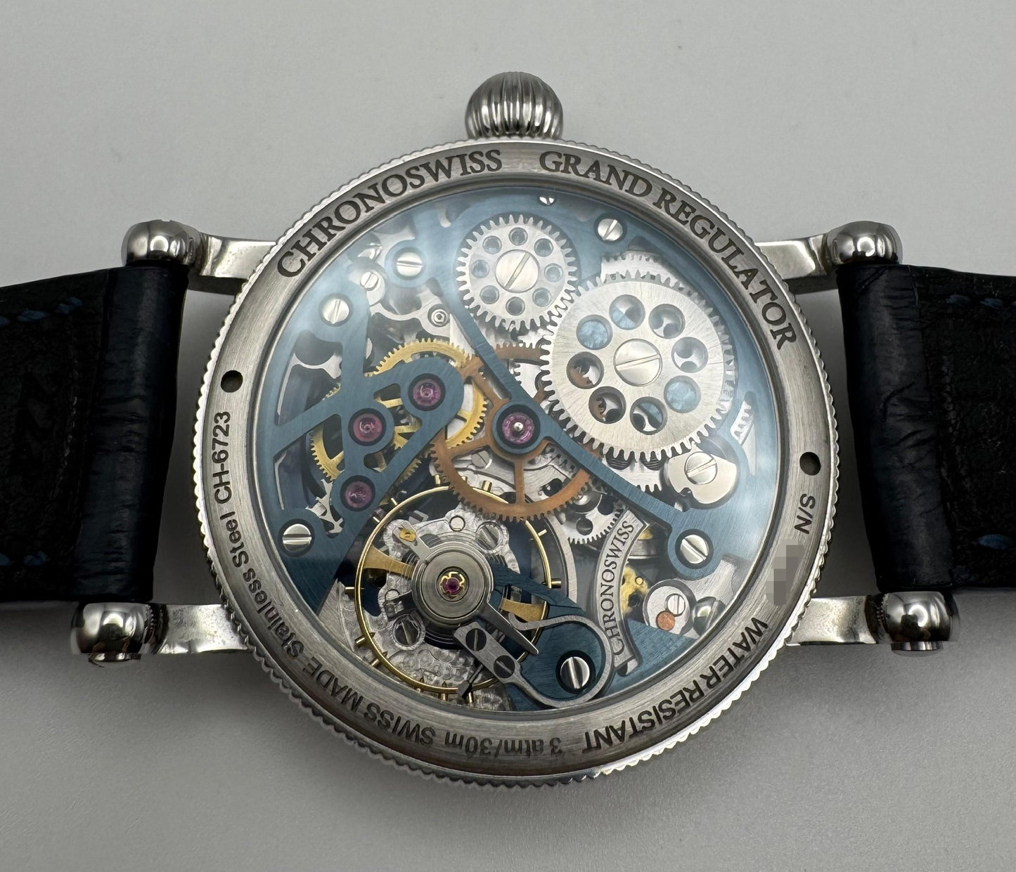 Chronoswiss Régulateur Flying Grand Regulator 44 Steel Manual Skeleton Dial Blue Bridges Ltd 30 Pieces (Unpolished)