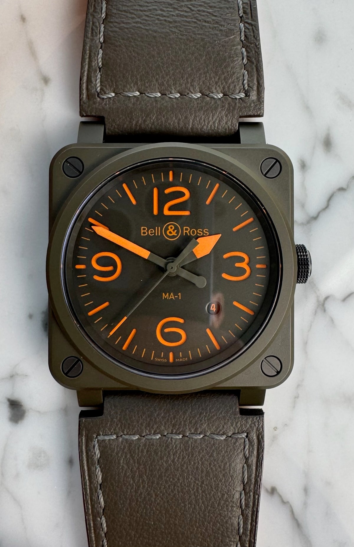 Bell & Ross BR 03-92 Ceramic Military Type Green Dial Limited Edition 999 pcs (Full-Set/Mint)