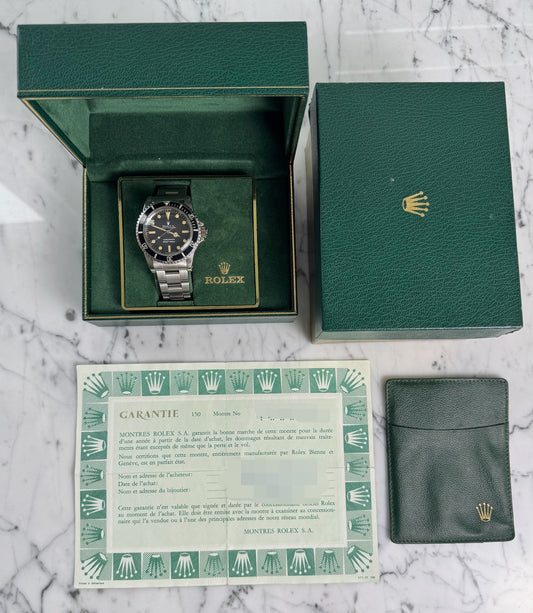 Rolex Submariner (No Date) 5513 Maxi Dial Yellow Patina 1982 (Full-Set/Unpolished/Serviced)