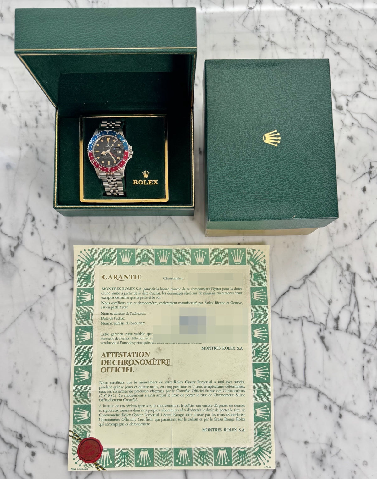 Rolex GMT-Master 1675 MK4 Pepsi Yellow Patina 1978 (Full-Set/Unpolished/Serviced)