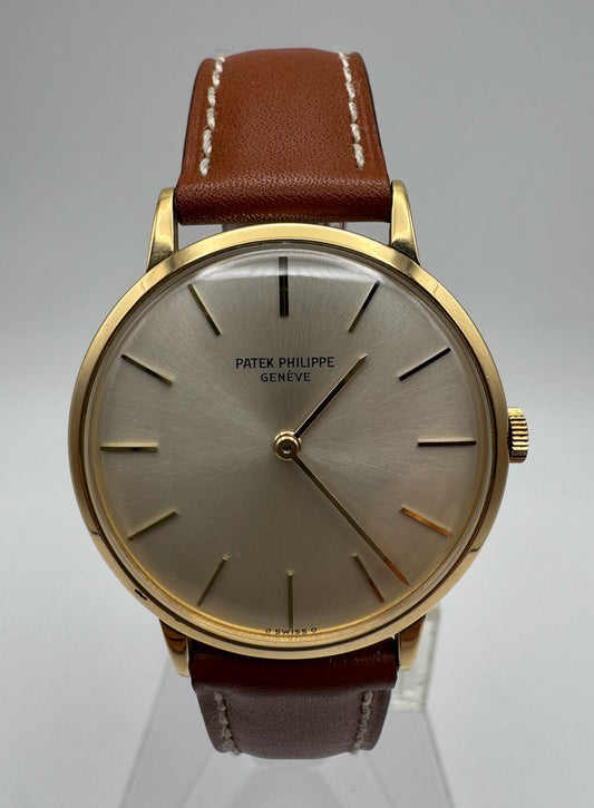 Patek Philippe Calatrava 3468 Yellow Gold Silver Sigma Dial Vintage 1960s