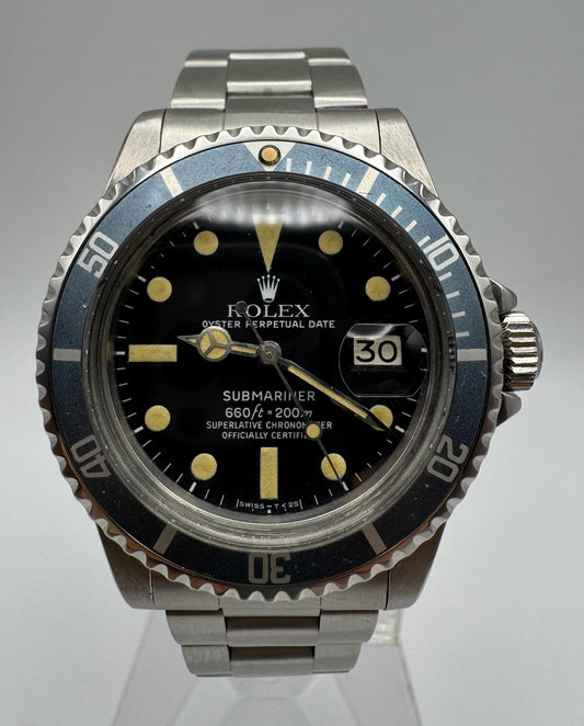 Rolex Submariner Date 1680 MK2 Yellow Patina Blue Insert 1979 (Serviced)