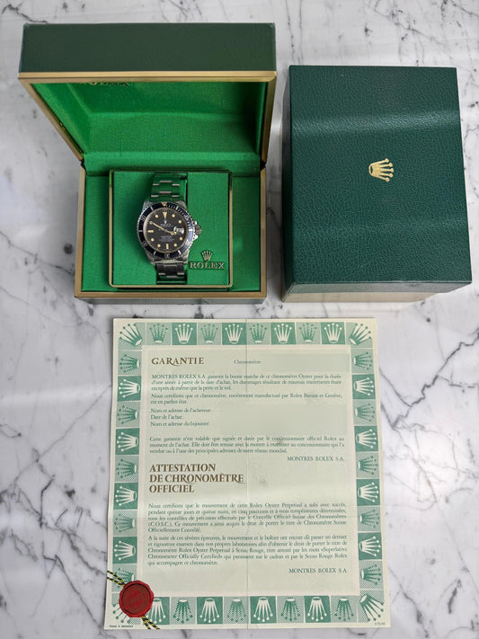 Rolex Submariner Date 16800 Matte Dial Heavy Patina 1982 (Full-Set/Unpolished/Serviced)