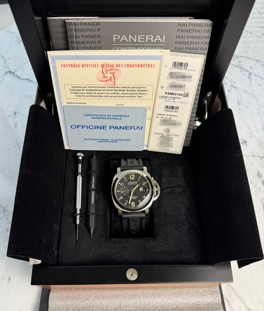Panerai Luminor Marina Automatic PAM 00164 Black Arabic Dial 2010 (Full-Set/Unpolished)