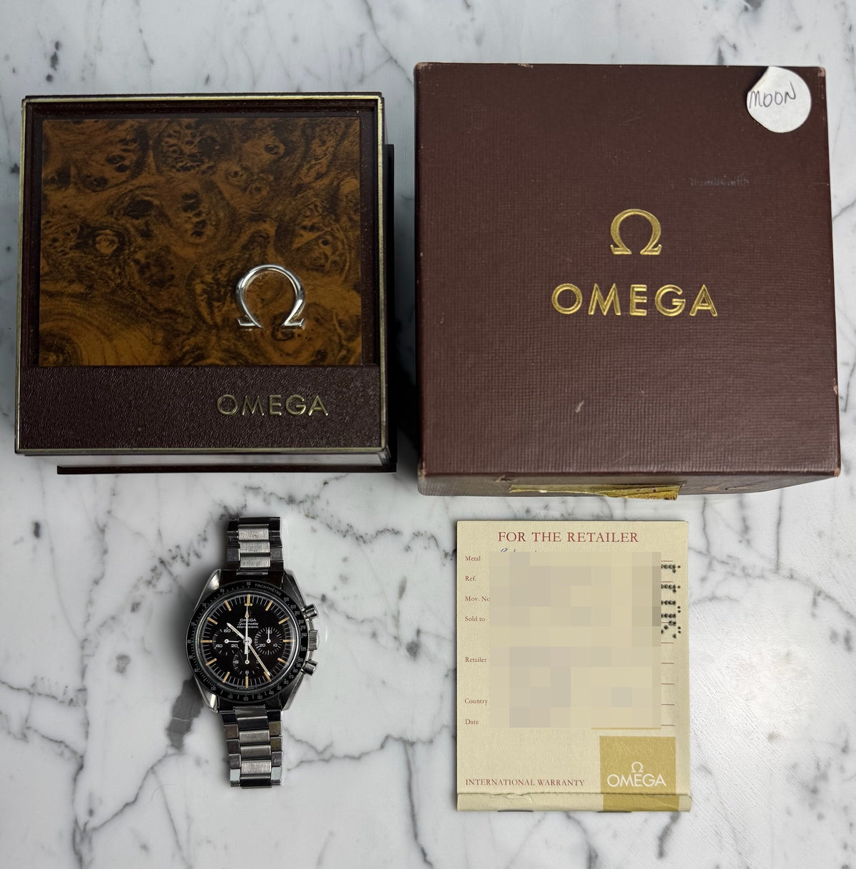 Omega Speedmaster Professional Moonwatch 145.012-67 Tropical Dial 1967 (Full-Set)