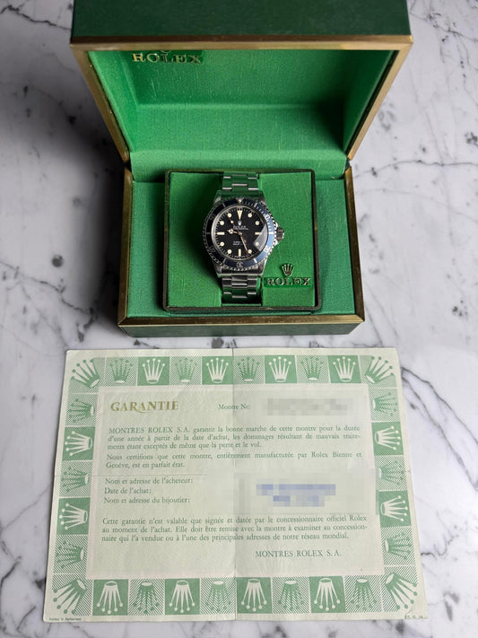 Rolex Submariner No Date 5513 MK3 Maxi/Lollipop Dial Blue Insert 1981 (Full-Set)