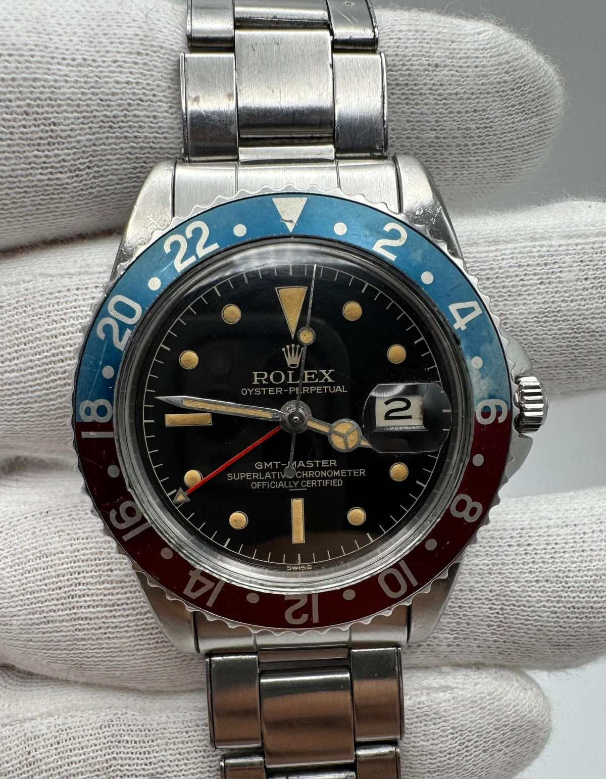 Rolex GMT-Master 1675 PCG Chapter Ring Underline Pepsi Gilt Dial 1960 (Full-Set)