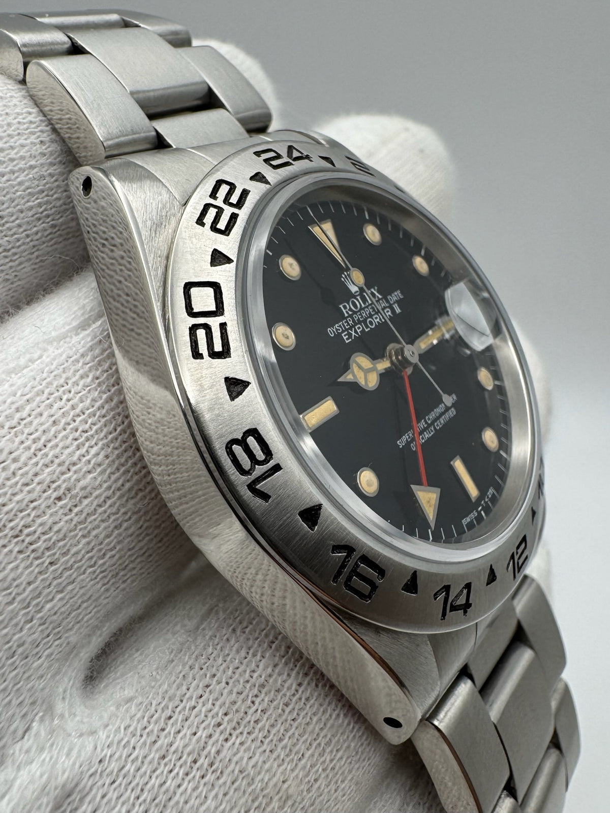 Rolex Explorer II 16550 Black Dial Yellow Patina 1983