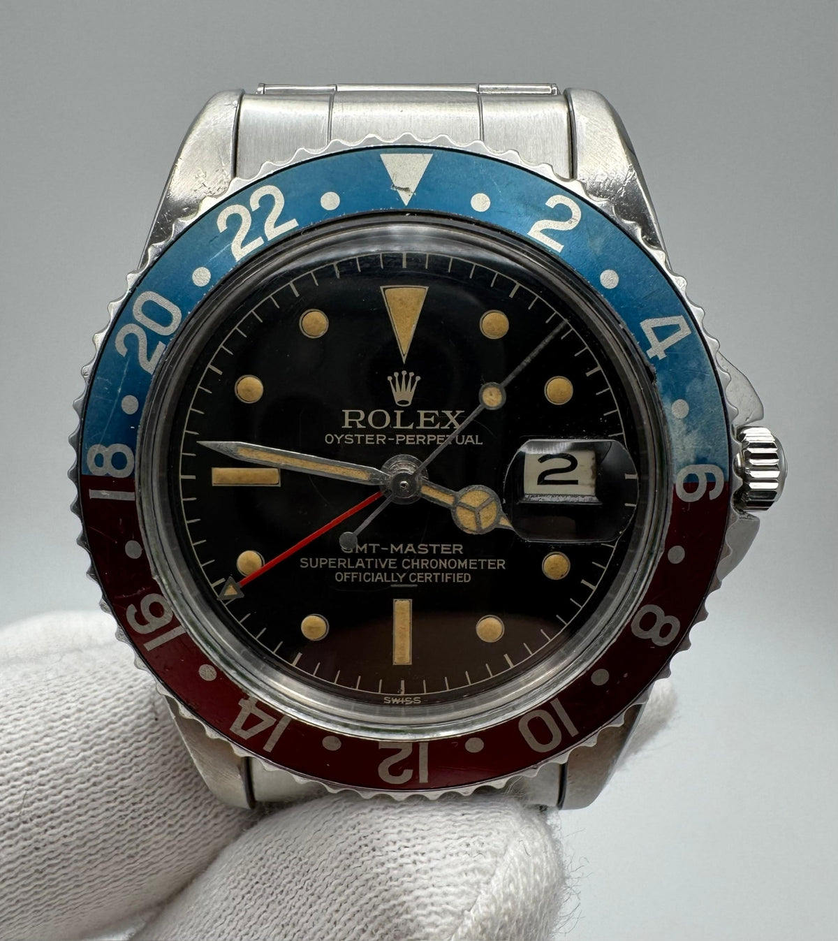 Rolex GMT-Master 1675 PCG Chapter Ring Underline Pepsi Gilt Dial 1960 (Full-Set)
