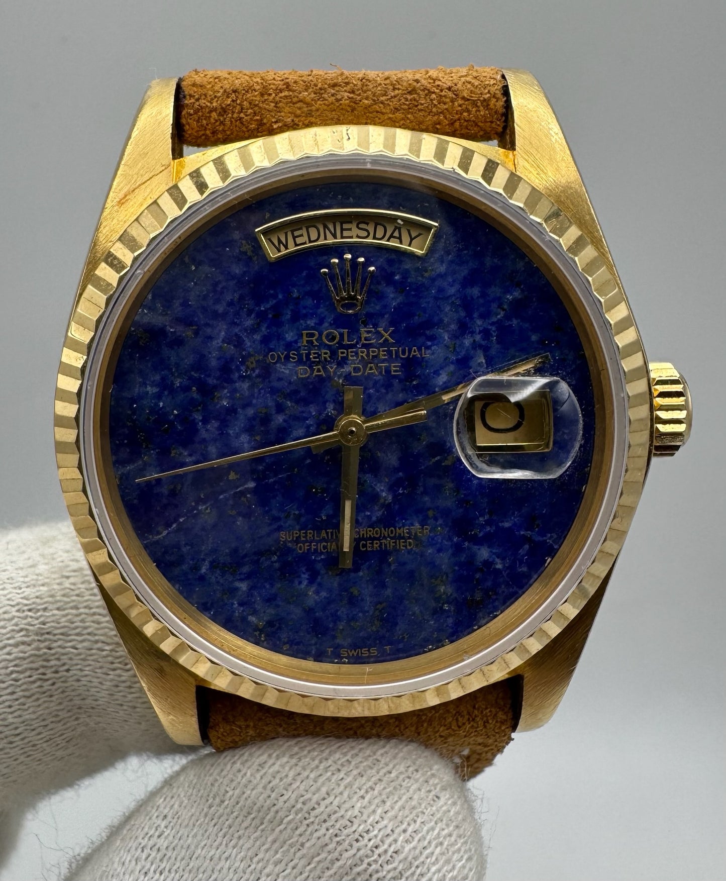 Rolex Day-Date 36 Yellow Gold Real Lapis Lazuli Aftermarket Dial 1979 (Serviced)