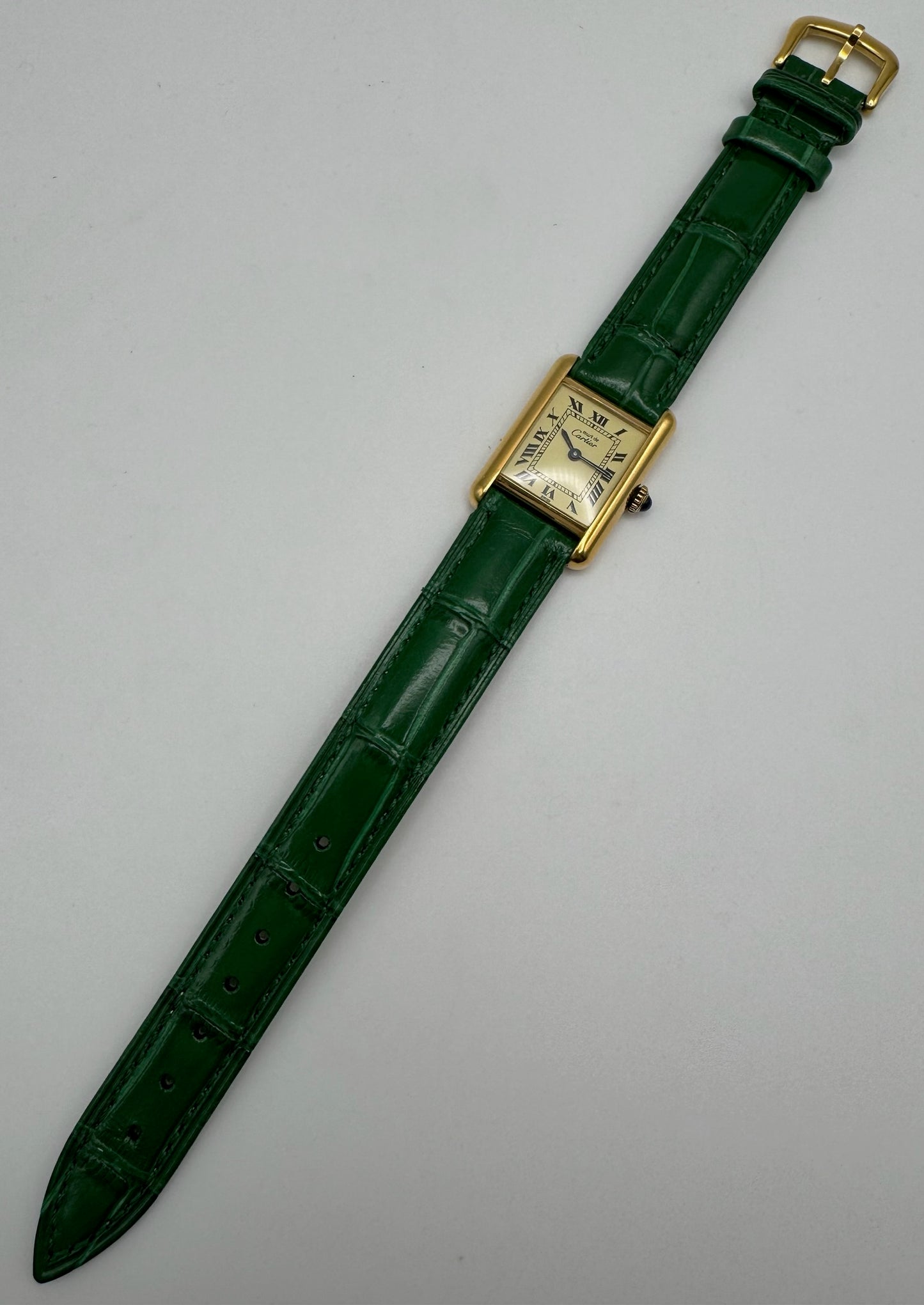 Cartier Tank Vermeil Gold Plated Manual Winding Lemon Dial