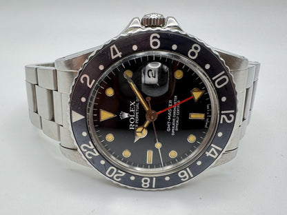 Rolex GMT-Master 16750 Oyster Faded Black Insert Stunning Patina (Full-Set)