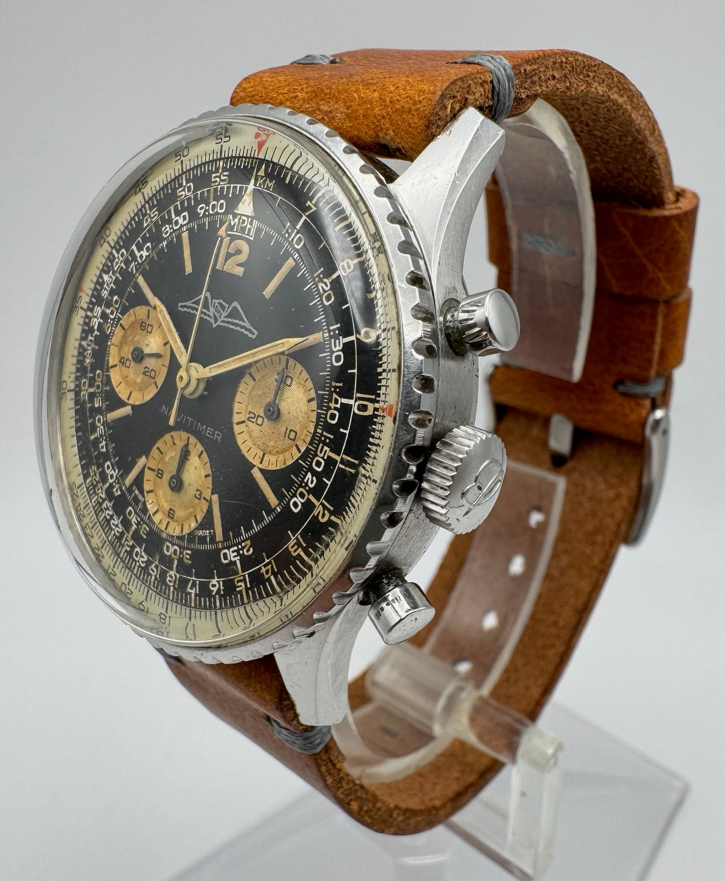 Breitling Navitimer 806 AOPA Chronograph Steel Heavy Patina Gilt Dial (Unpolished/Serviced)