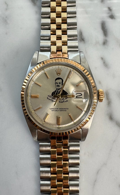 Rolex Datejust 1601 Steel/Rose Gold "Hafez El Assad" Silver Dial Unique Piece 1969
