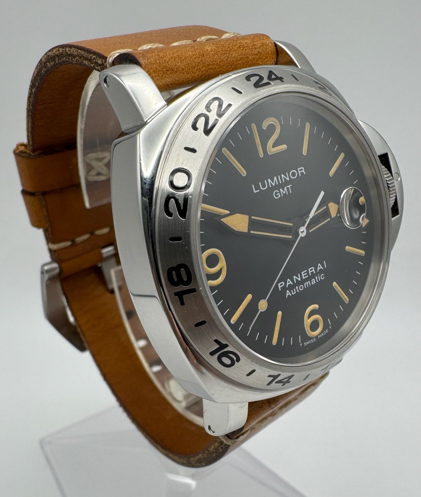 Panerai Luminor GMT PAM23 Automatic 44 A Serial Tritium Dial 1998 (Papers/Unpolished/Serviced)