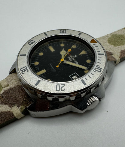 Scubapro Vintage 1970’s Diver Steel Black Tritium Dial Automatic (Serviced)