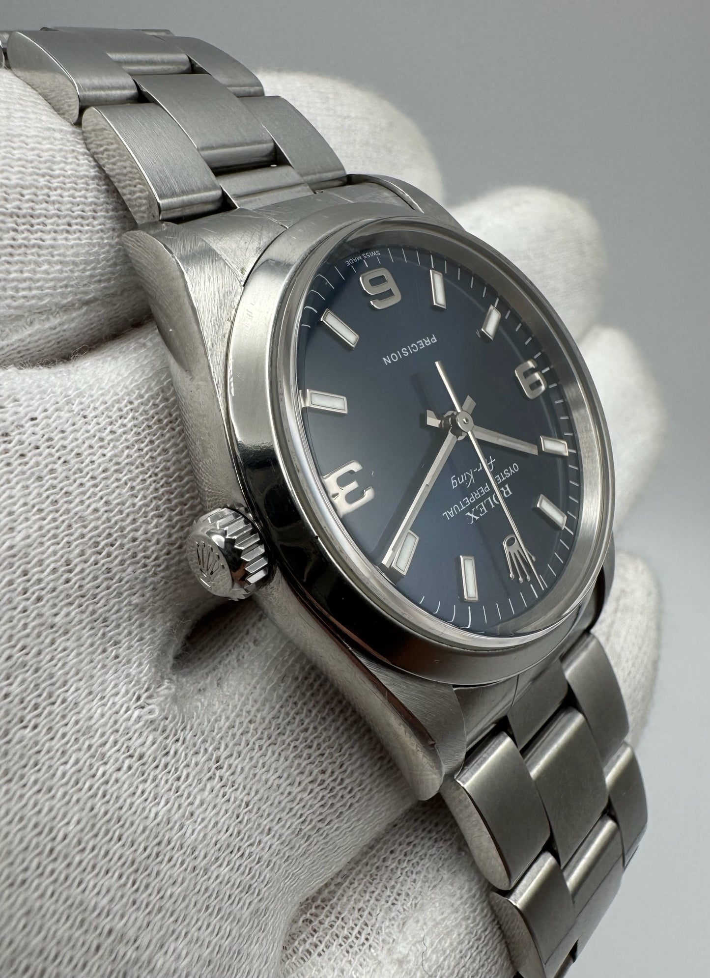 Rolex Air King Steel 34 Blue Dial (Unpolished)