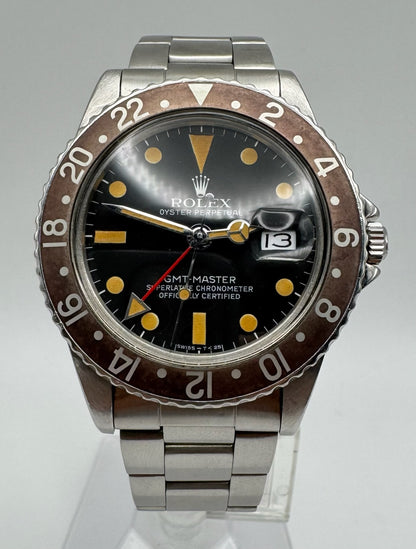 Rolex GMT-Master 1675 Osyter MK4 Pumpkin Patina Brown Insert 1977 (Full-Set/Serviced)