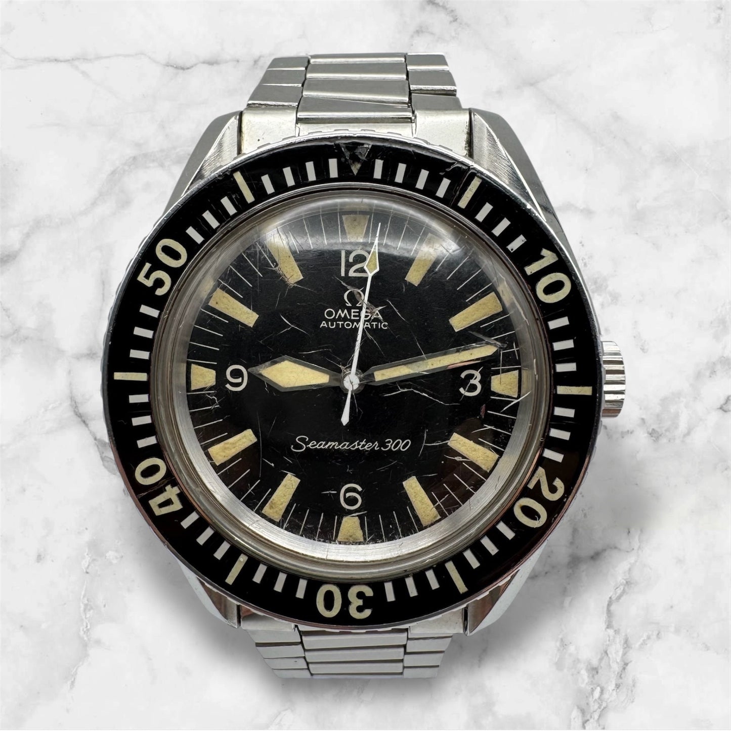 Omega Seamaster 300 Full Steel Yellow Patina Very Rare Original Owner 1960s (Unpolished)