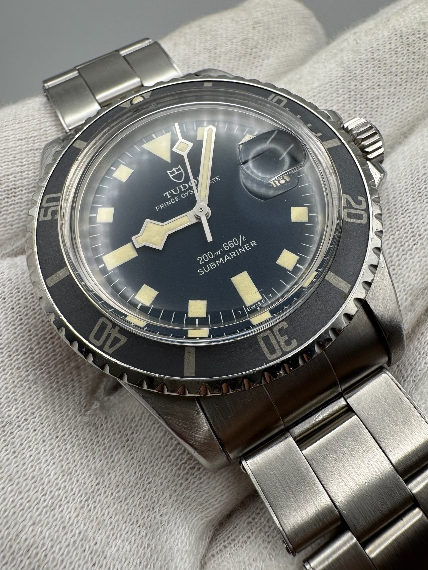 Tudor Submariner Snowflake Blue Dial Full Steel Faded Ghost Insert 1968