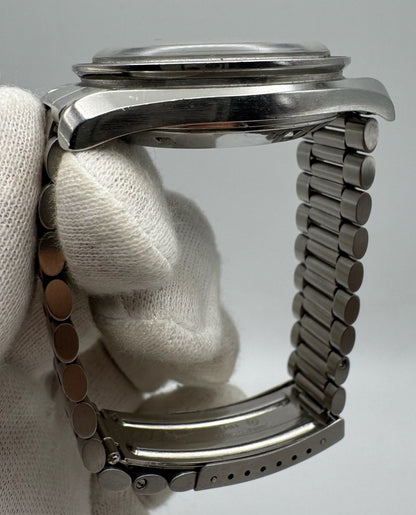 Omega Speedmaster Professional Moonwatch Full Steel Ghost Bezel Yellow Patina Step Dial 1969 (Serviced)