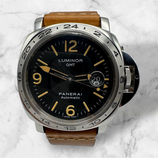 Panerai Luminor GMT PAM23 Automatic 44 A Serial Tritium Dial 1998 (Papers/Unpolished/Serviced)