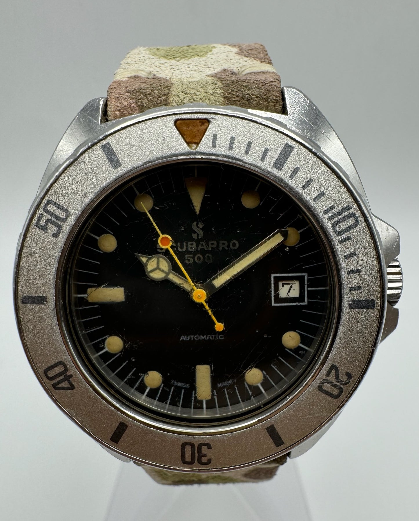 Scubapro Vintage 1970’s Diver Steel Black Tritium Dial Automatic (Serviced)