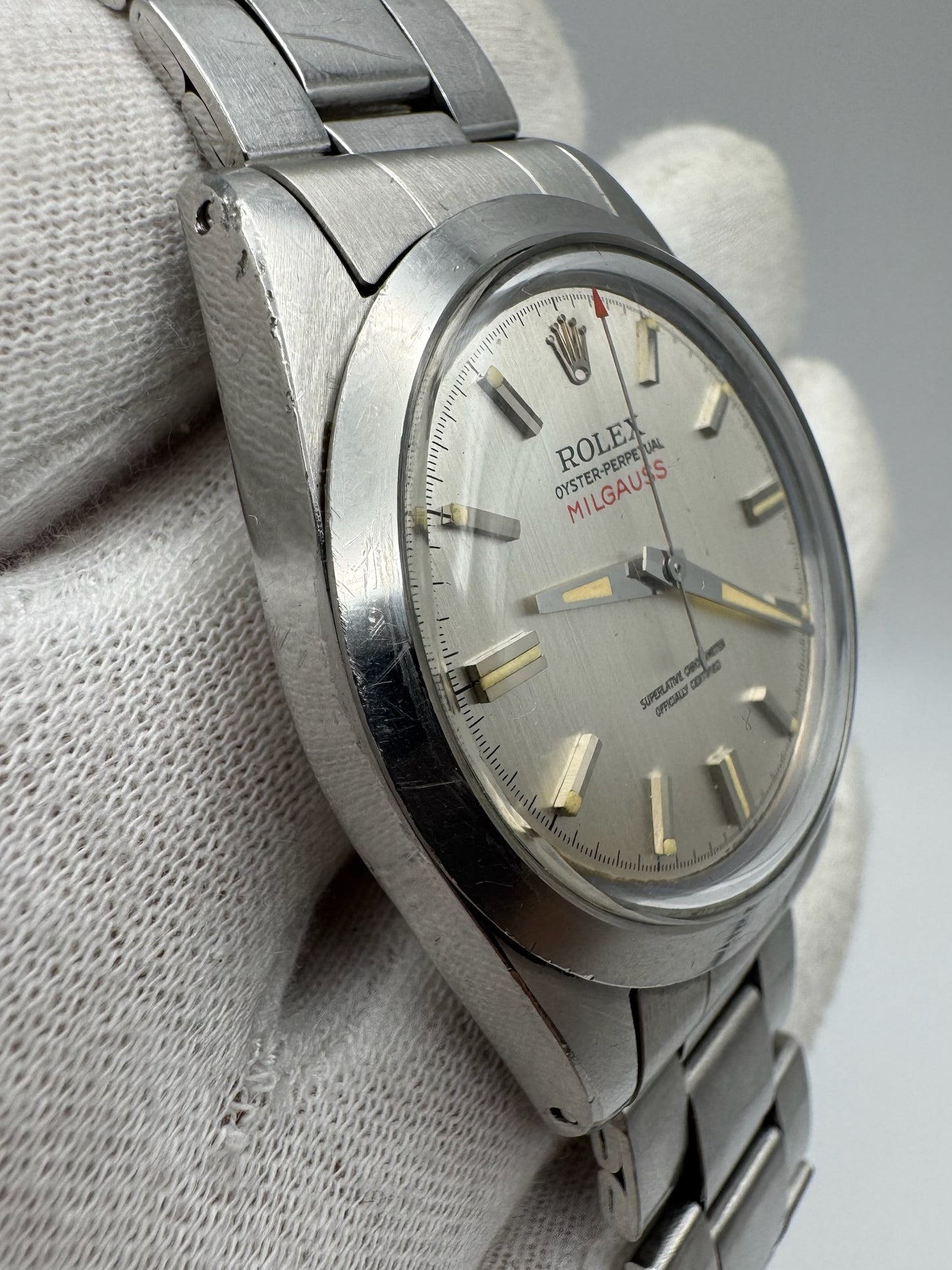 Rolex Milgauss 1019 Full Steel Silver Dial 1970 (Unpolished/Serviced)