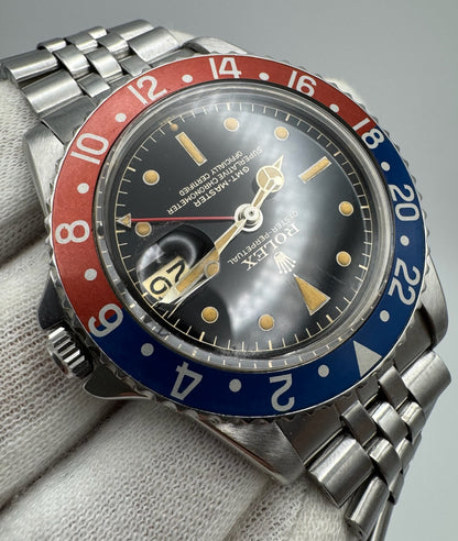 Rolex GMT-Master 1675 PCG Mirror Glossy Gilt Chapter Ring Exclamation Point 1962 (Full-Set/Serviced)