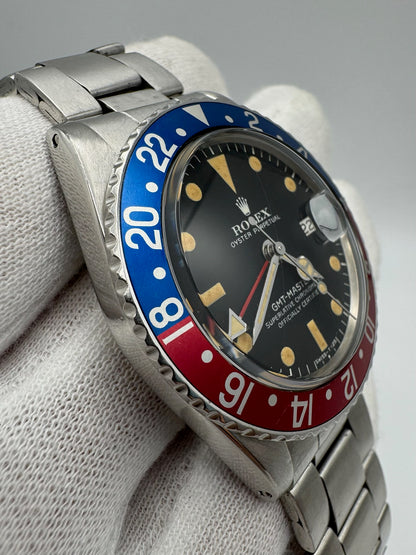 Rolex GMT-Master 1675 MK2.5 Very Rare Nice Patina Red Back Pepsi Insert 1971