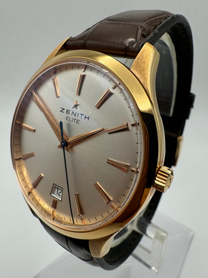 Zenith Captain Elite Rose Gold Ultra Thin with Silver Dial (New/Full-Set)