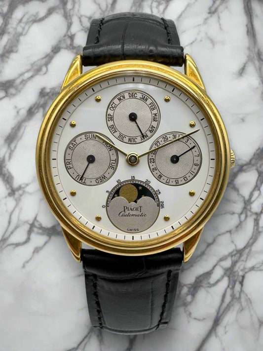 Piaget Annual Calendar Yellow Gold Rare Nipple Dial (Unpolished/Serviced)