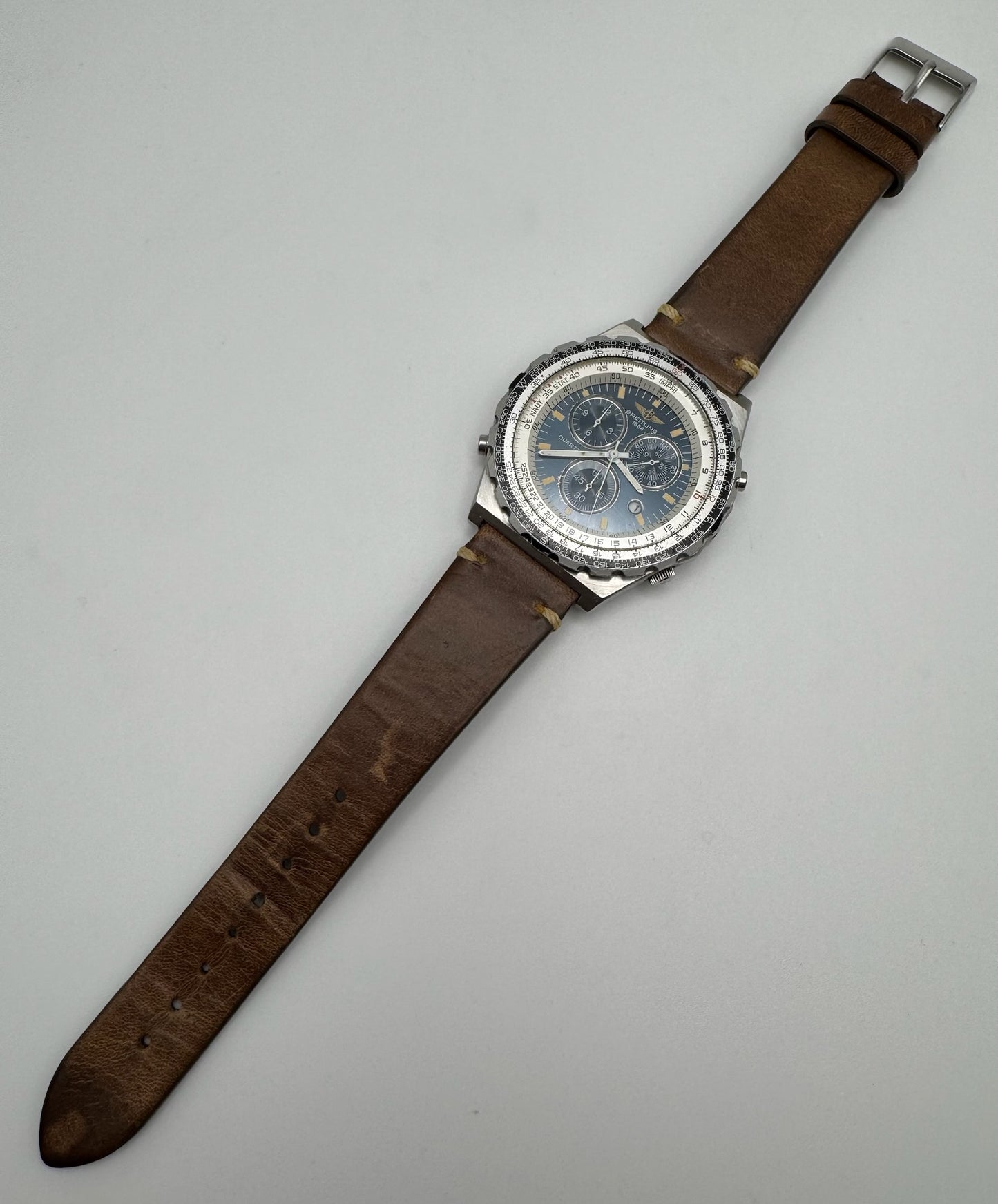 Breitling Jupiter Pilot Navitimer Jupiter Pilot Quartz Blue Tritium Dial Very Rare (Unpolished)