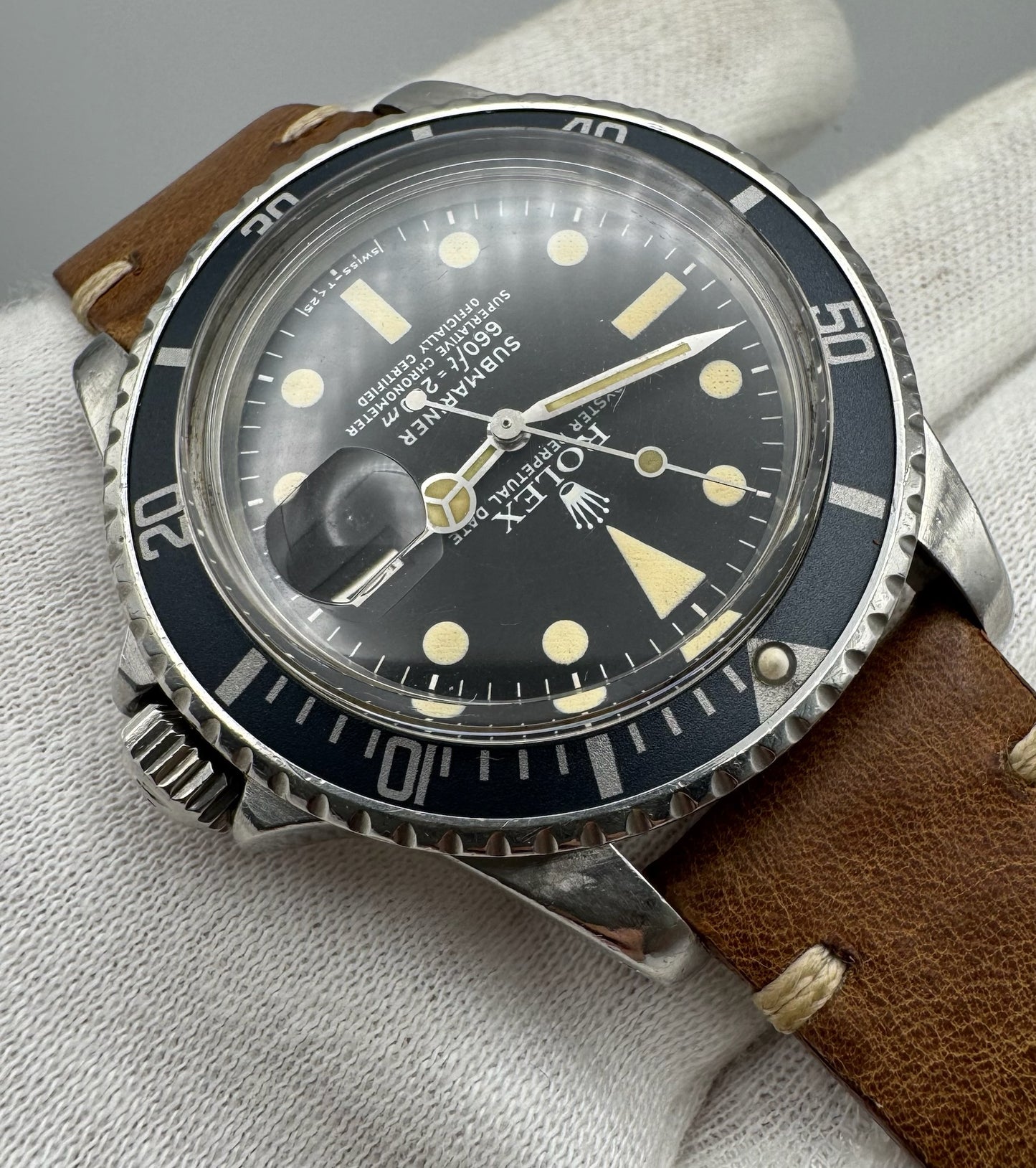 Rolex Submariner Date 1680 MK1 Yellow Patina Blue Insert 1977 (Serviced)
