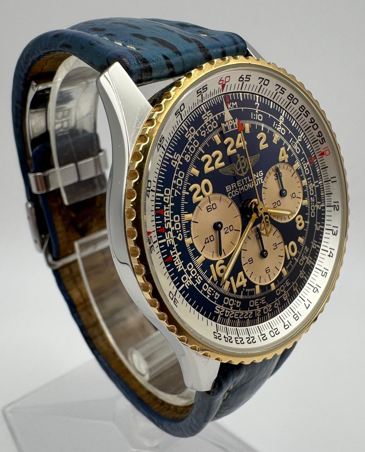 Breitling Navitimer Cosmonaute Two Tone Blue Tritium Dial Yellow Patina (Box/Mint)