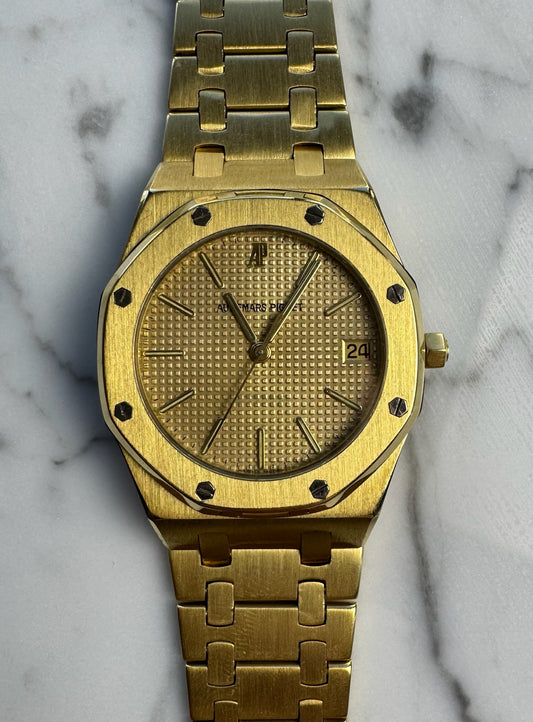 Audemars Piguet Royal Oak Full Yellow Gold 18K Champagne Dial Quartz 1984 (Papers & Service Box)