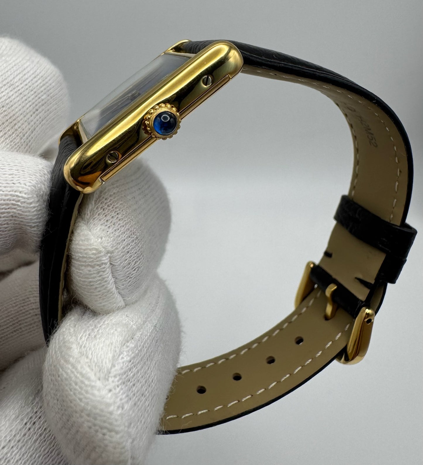 Cartier Tank Vermeil Manual Winding with Blue Dial