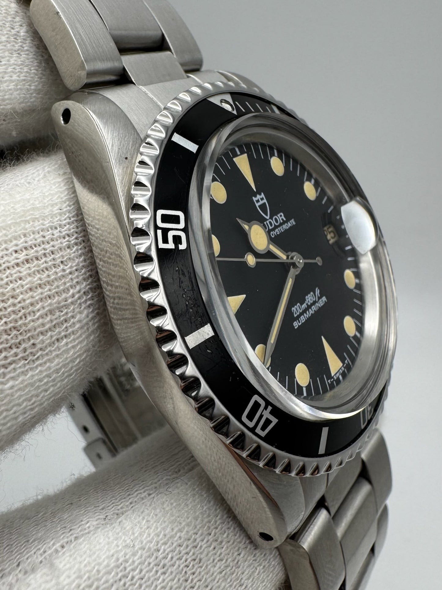 Tudor Submariner 76100 Full Steel Yellow Patina Lollipop Hands