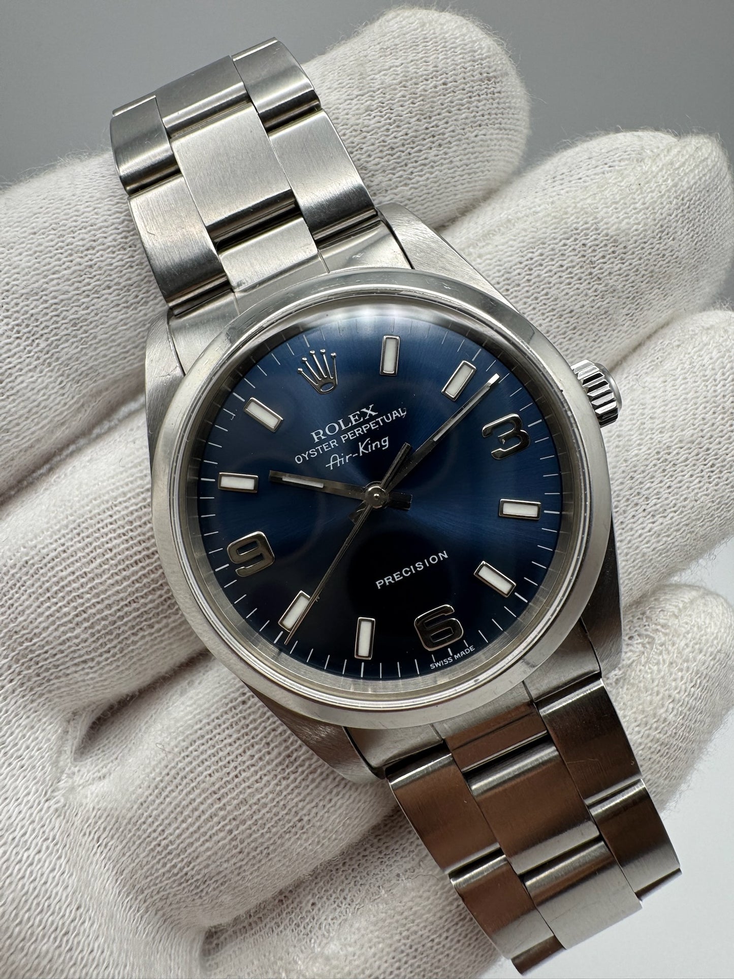 Rolex Air King Steel 34 Blue Dial (Unpolished)