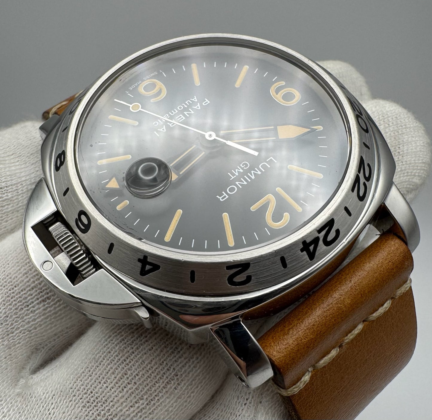Panerai Luminor GMT PAM23 Automatic 44 A Serial Tritium Dial 1998 (Papers/Unpolished/Serviced)