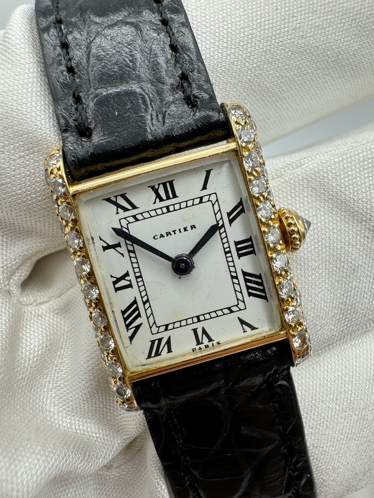 Cartier Tank Louis Cartier Factory Diamonds