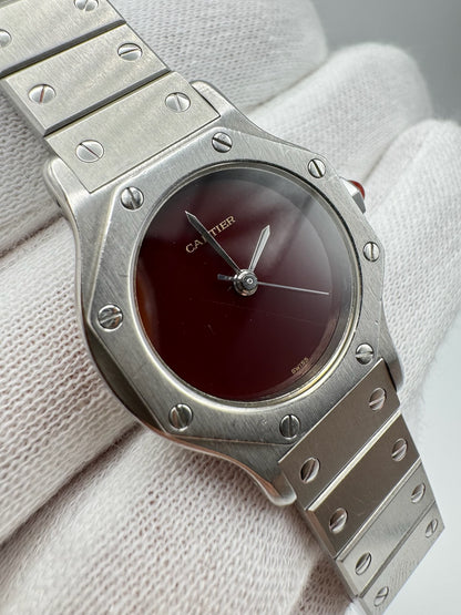 Cartier Santos Octagon Automatic with Rare Burgundy Dial