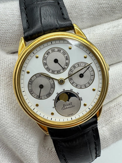 Piaget Annual Calendar Yellow Gold Rare Nipple Dial (Unpolished/Serviced)