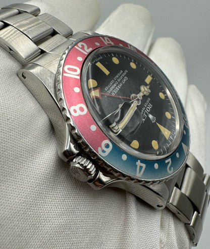 Rolex GMT-Master 1675 Fat Font Red Back Pepsi Insert Mark IV All Red GMT Hand