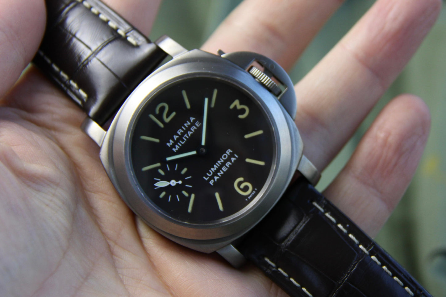 Panerai Luminor Marina Militare PAM00036 Titanium Tobacco Tritium Dial 2000 (Full-Set)