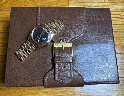 Rolex Day-Date 36 Full Rose Gold Ultra Rare Tropical Dial Arabic Disks 1973 (Unpolished/Serviced)
