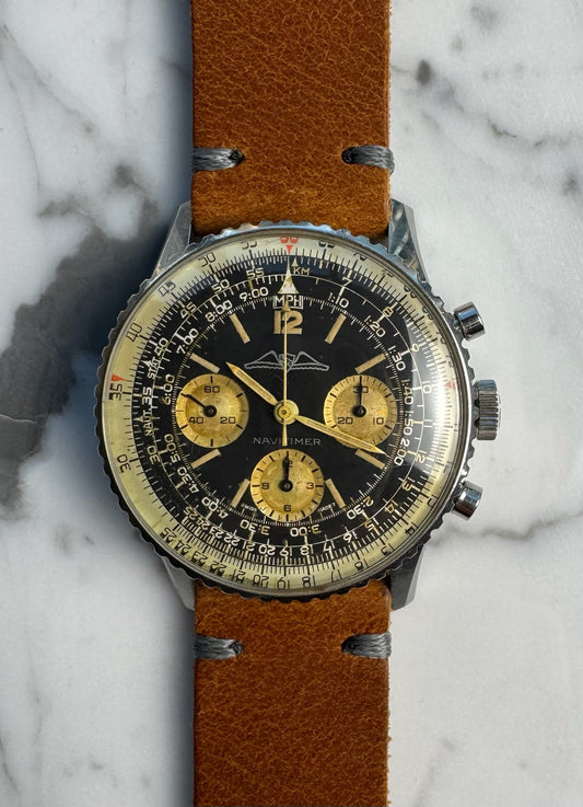 Breitling Navitimer 806 AOPA Chronograph Steel Heavy Patina Gilt Dial (Unpolished/Serviced)