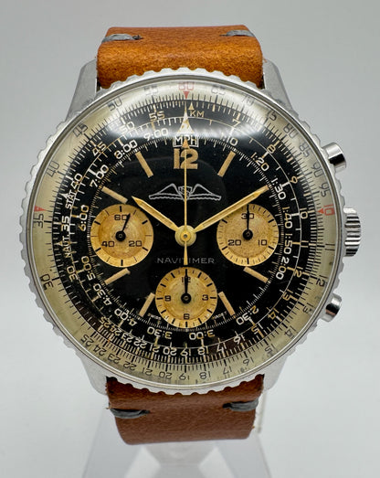 Breitling Navitimer 806 AOPA Chronograph Steel Heavy Patina Gilt Dial (Unpolished/Serviced)