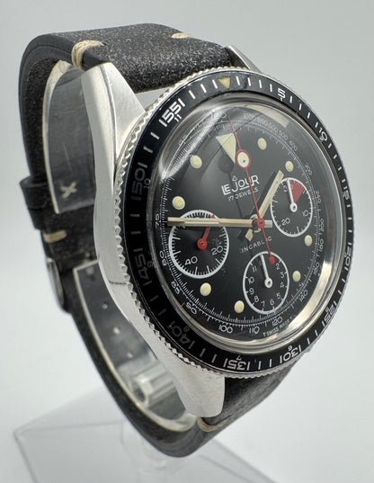 Le Jour Chronograph Vintage Steel 39 Glossy Tritium Dial 1970s